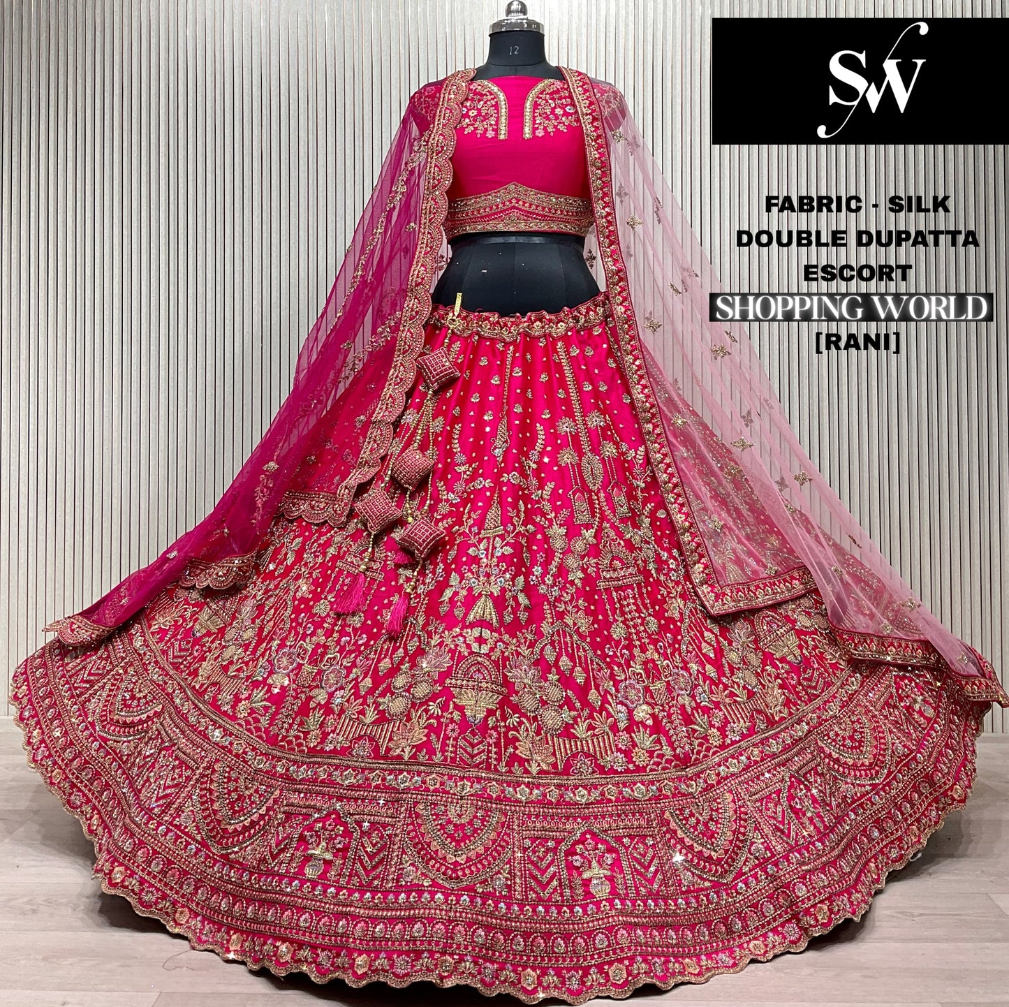 Pretty White Silk Double Duptta Bridal Lehenga