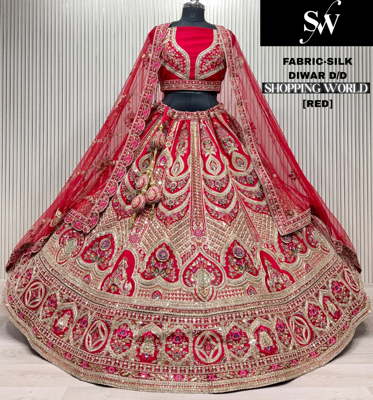 Fabulous Rani pink Double Dupatta Silk Bridal Lehenga