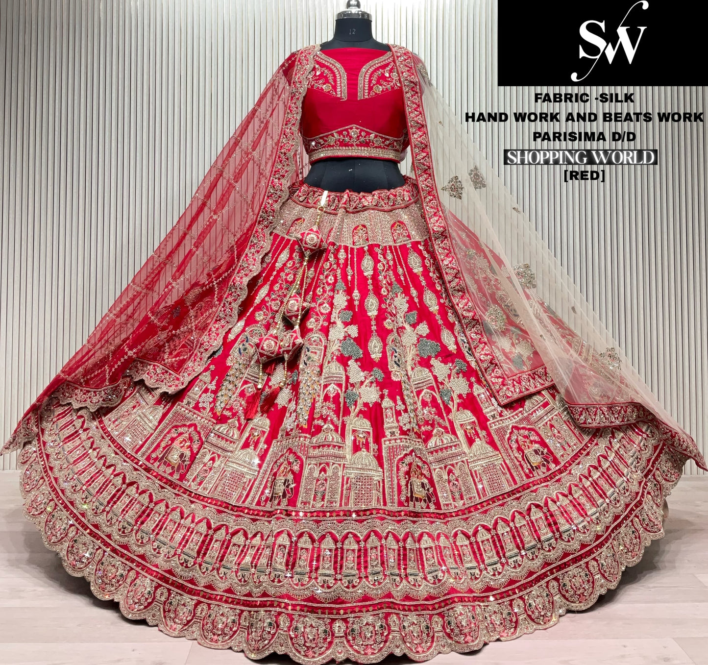 Engaging Rani pink Silk Bridal Lehenga