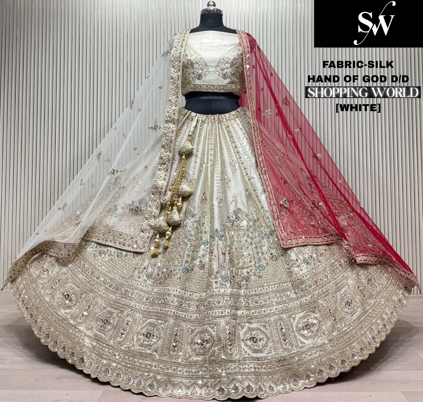 Lovely Red Silk peacock Lehenga