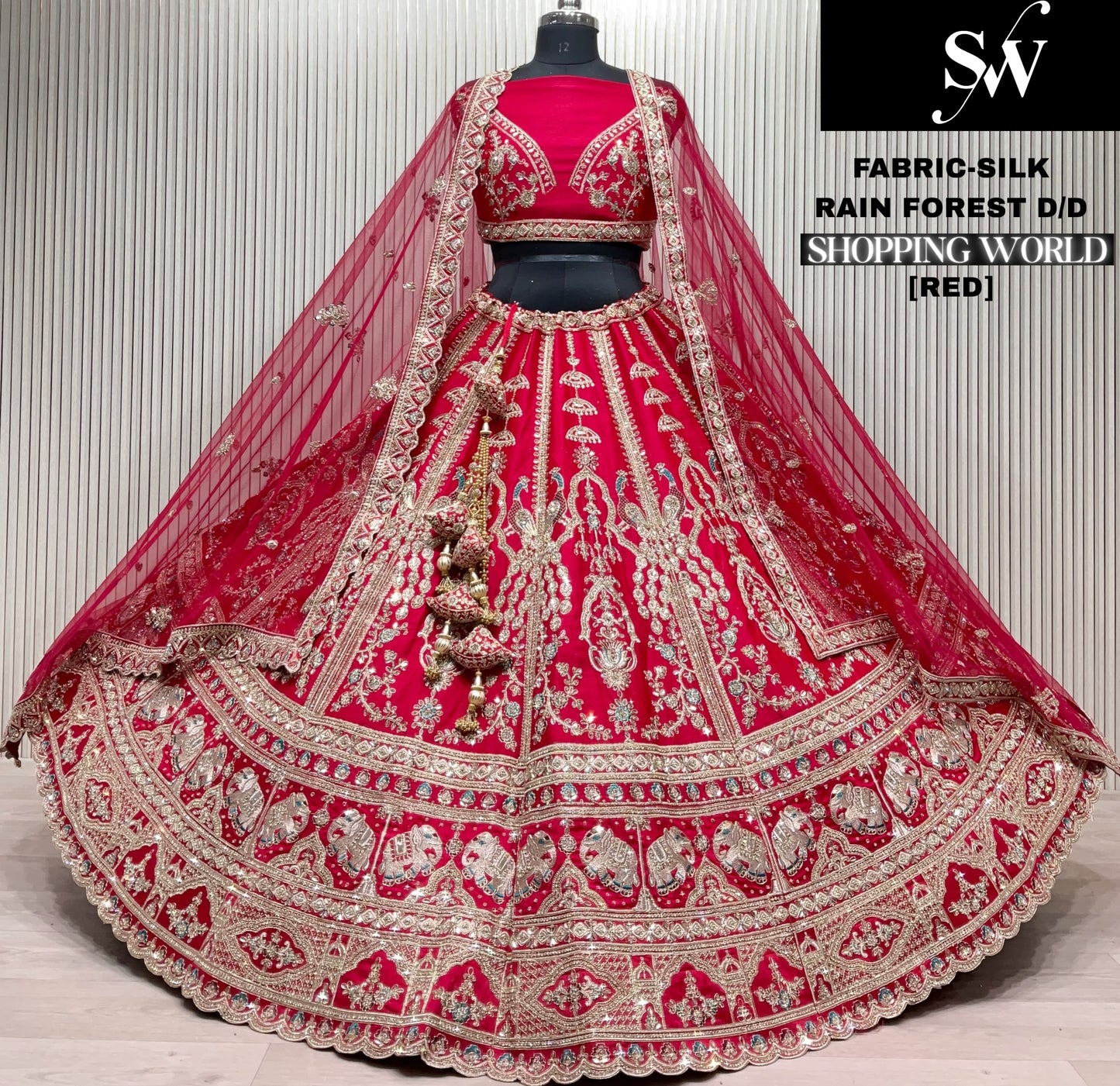 Tremendous Rani pink Silk gajraj Lehenga