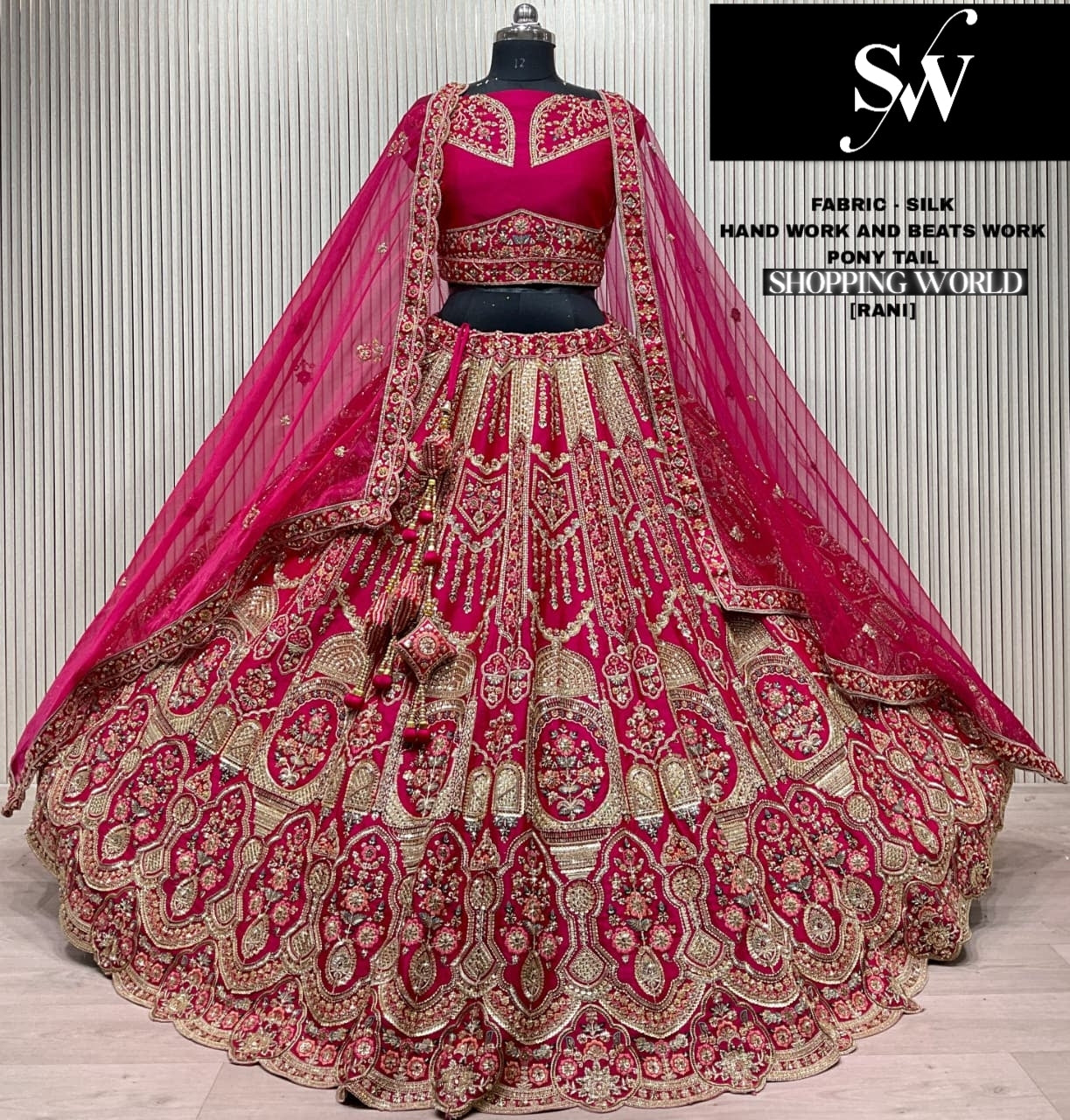 Something different red Silk Bridal Lehenga