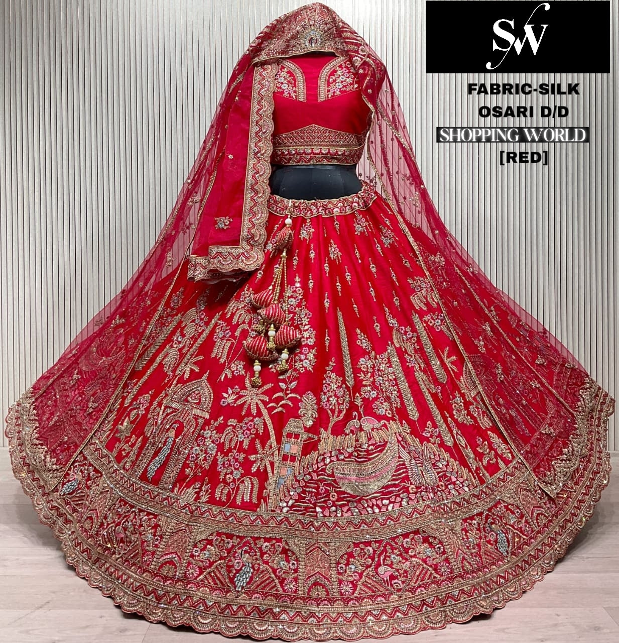 Pleasing Rani pink Silk Bridal Lehenga