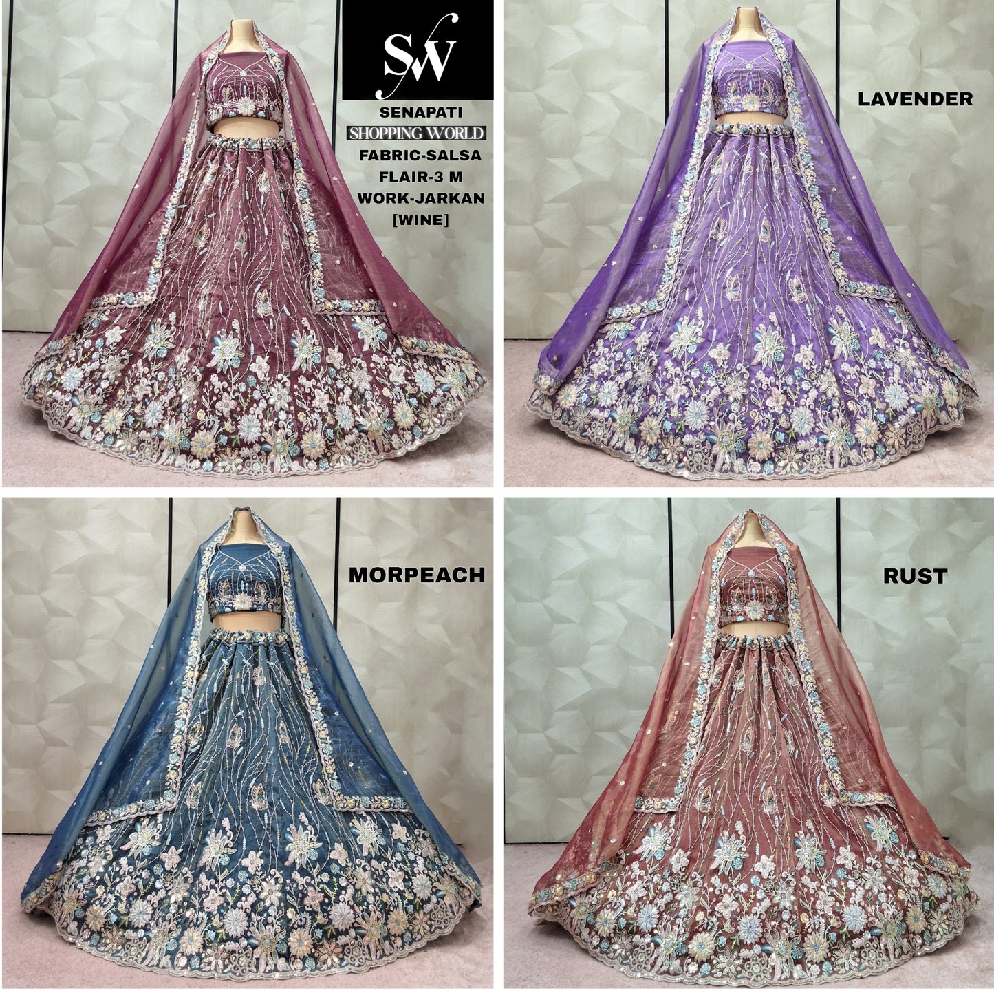 Awesome Lavender pink Morpeach Rust Lehenga