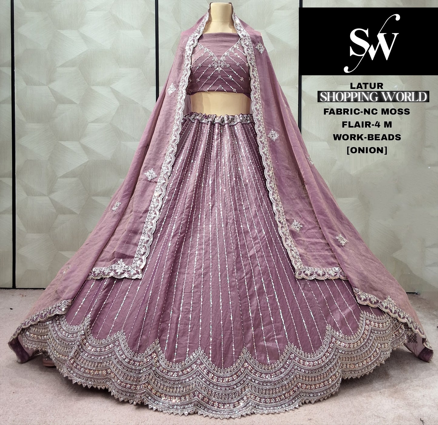 Attractive pista green Nc moss Lehenga