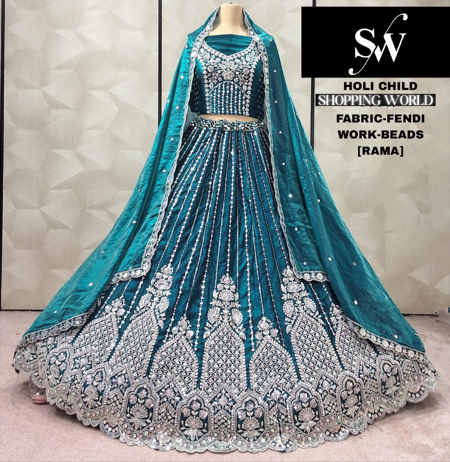Astonishing Blue Fendi Lehenga