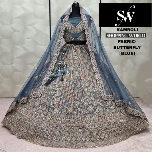 Pleasing Blue Butterfly  Lehenga