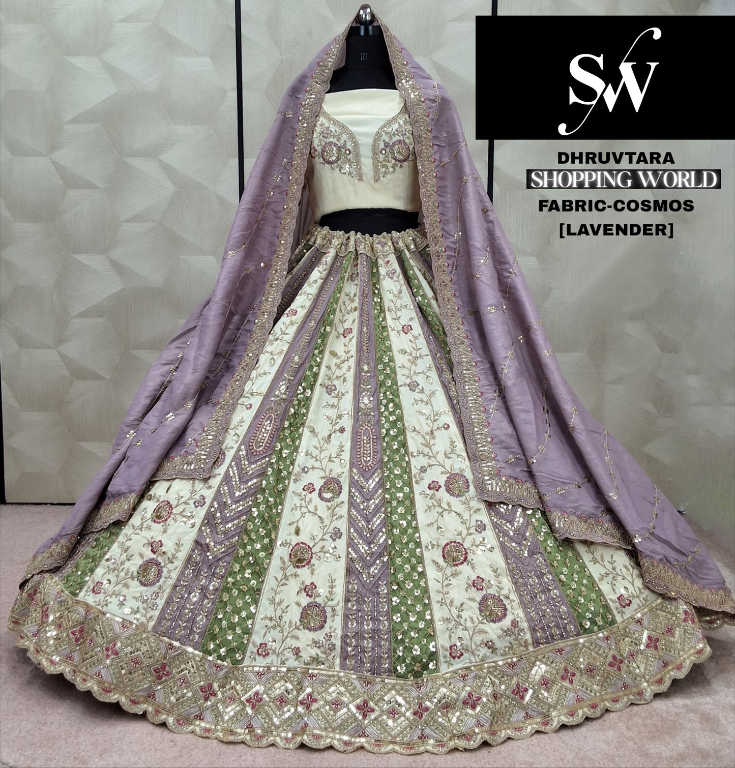 Charming Lavender Cosmos Lehenga