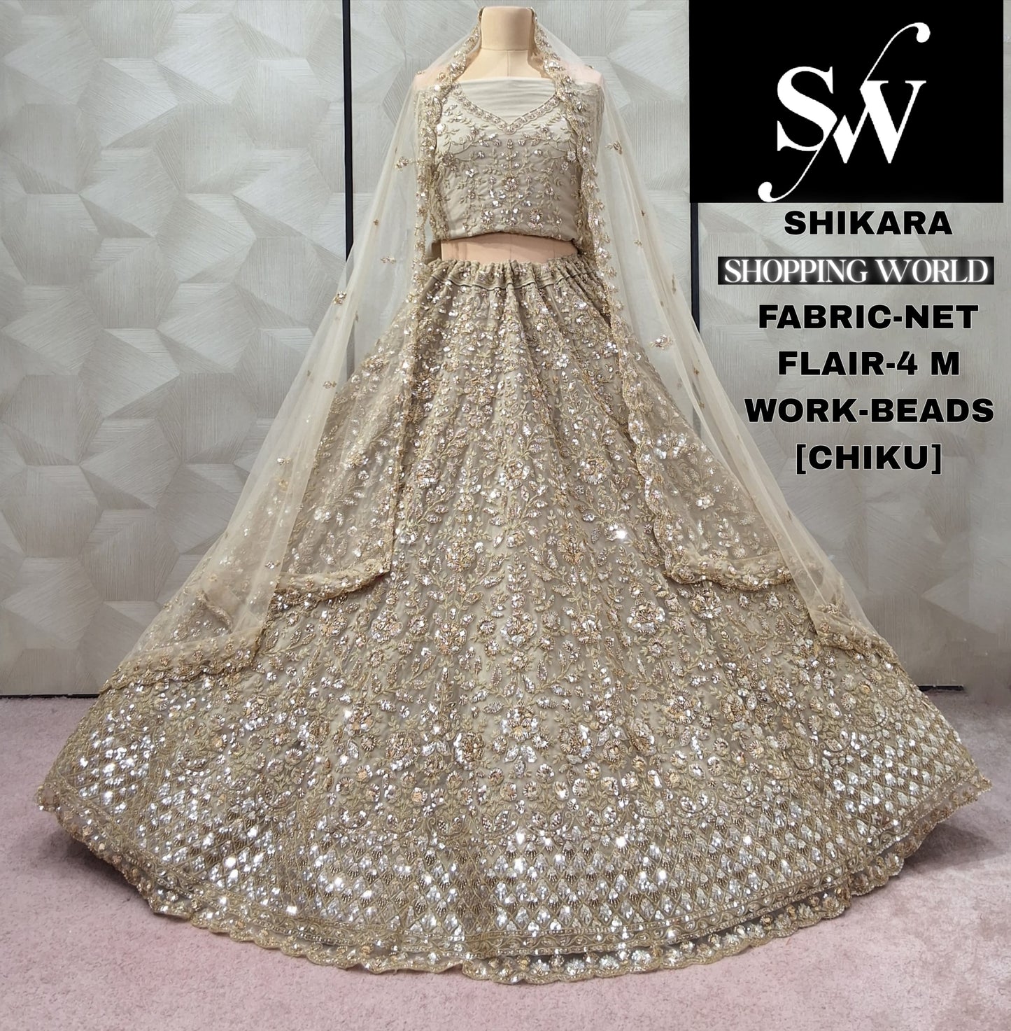 Designer pink Net Lehenga
