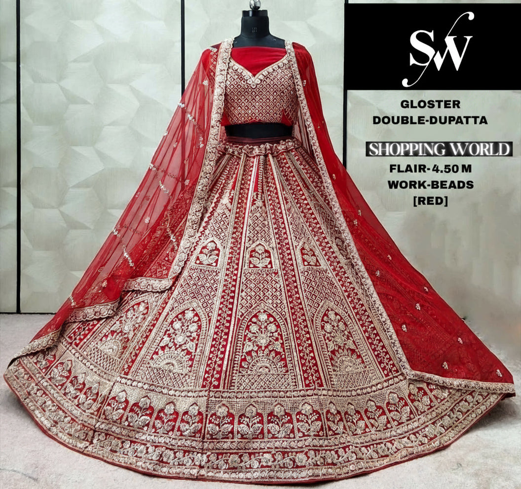 Majestic Rani pink Silk Double Duptta Bridal Lehenga