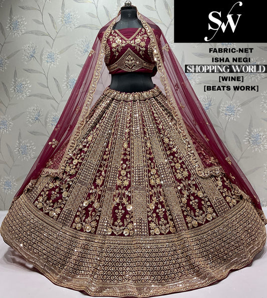 Something different Wine Net Lehenga