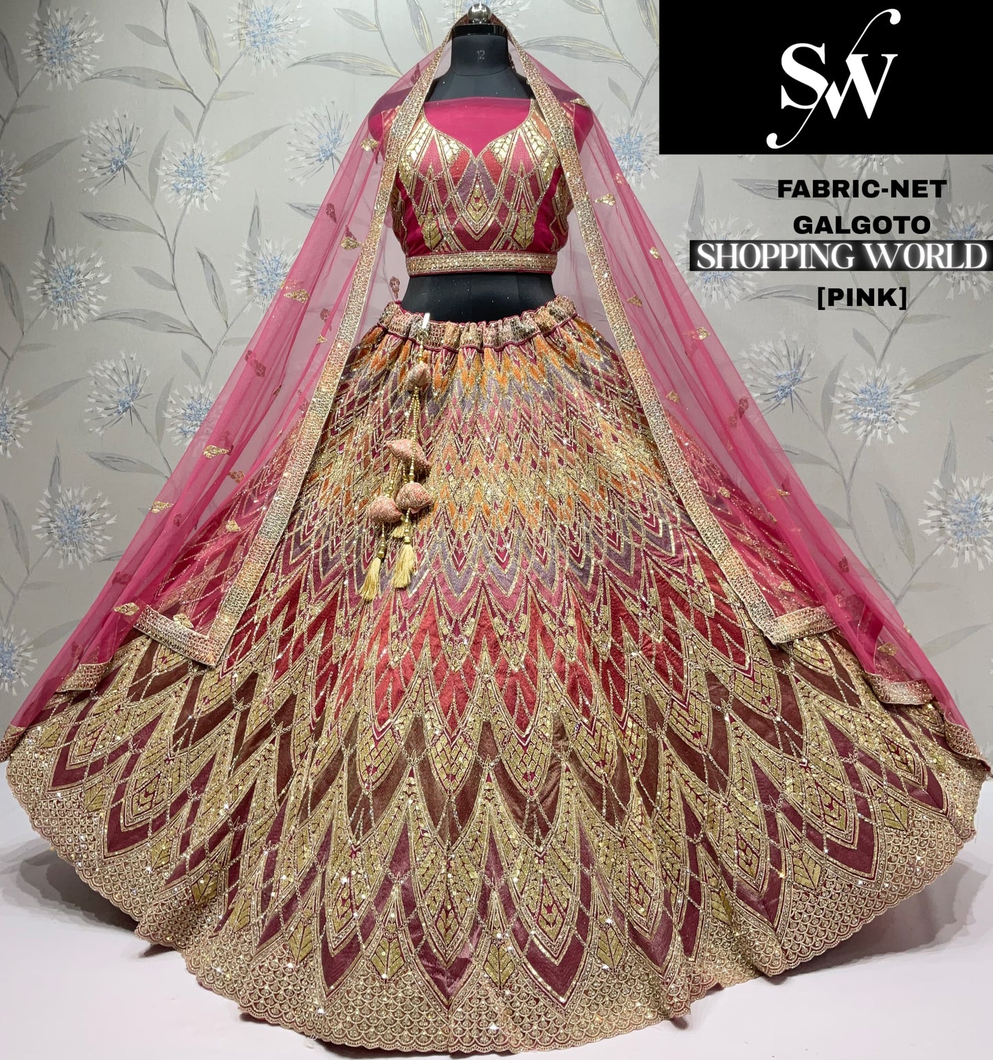 Tremendous mehendi green Net Lehenga