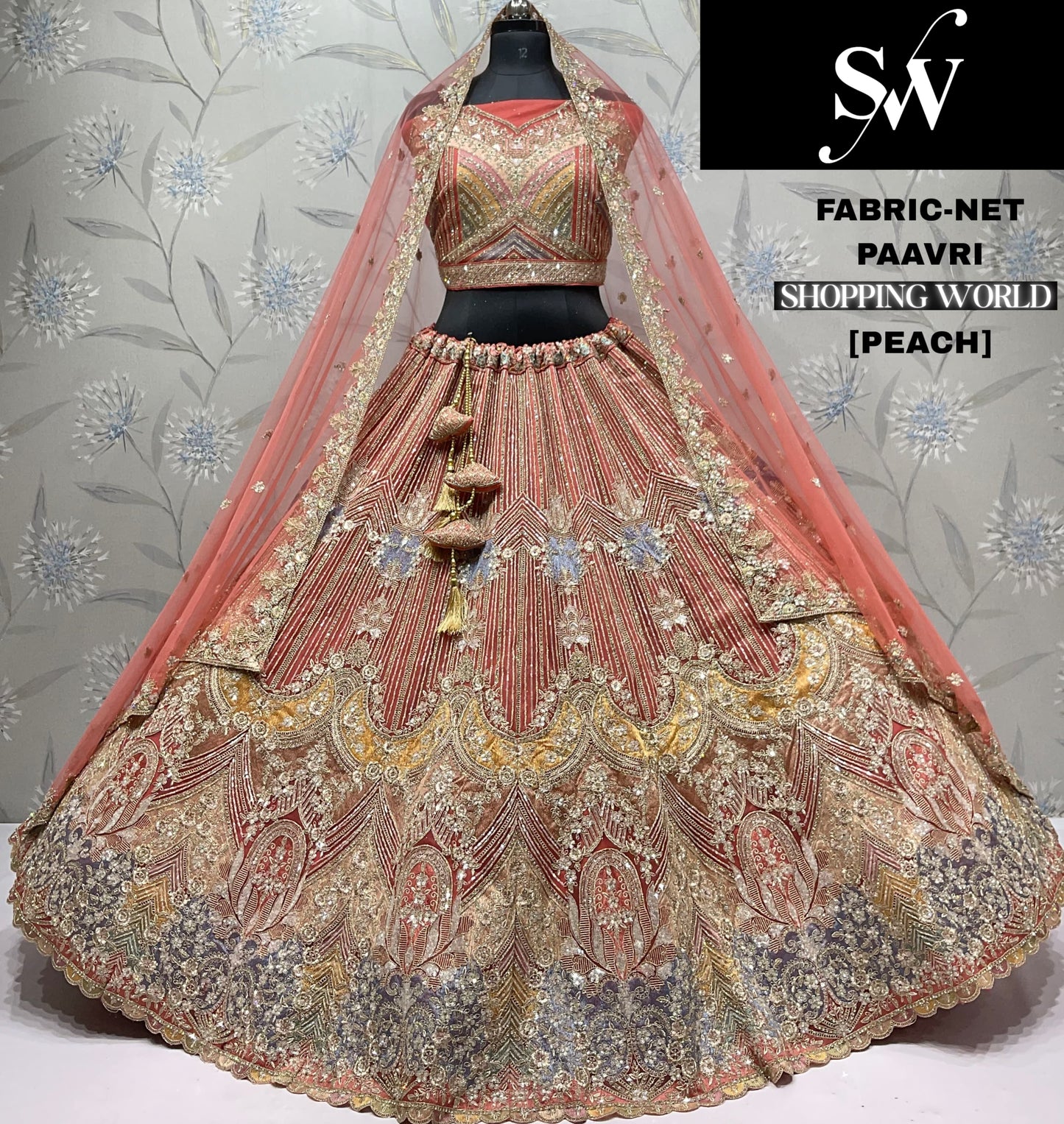 Glamorous Chiku golden Net lehenga