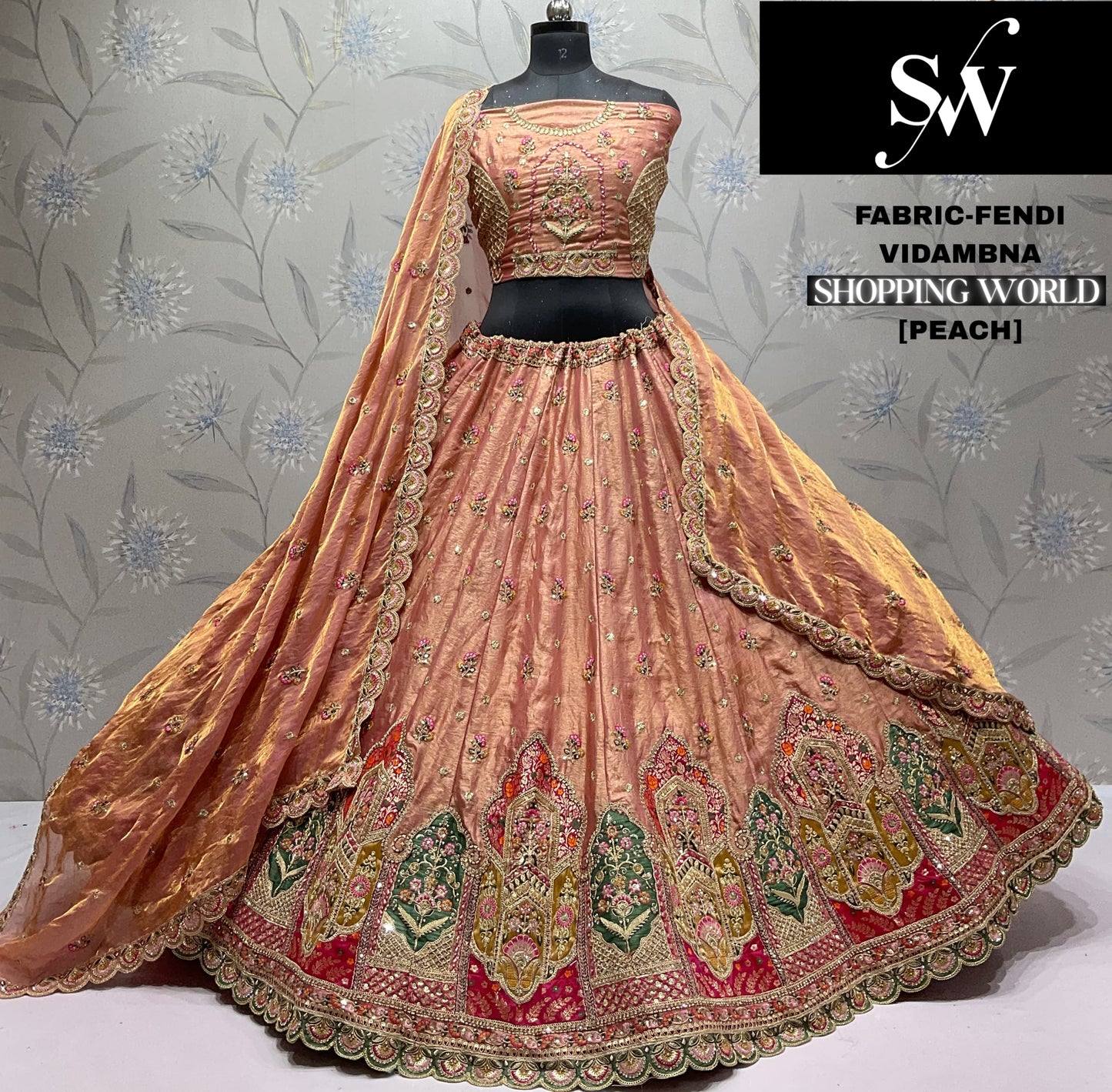 Attractive pista green Fendi Lehenga