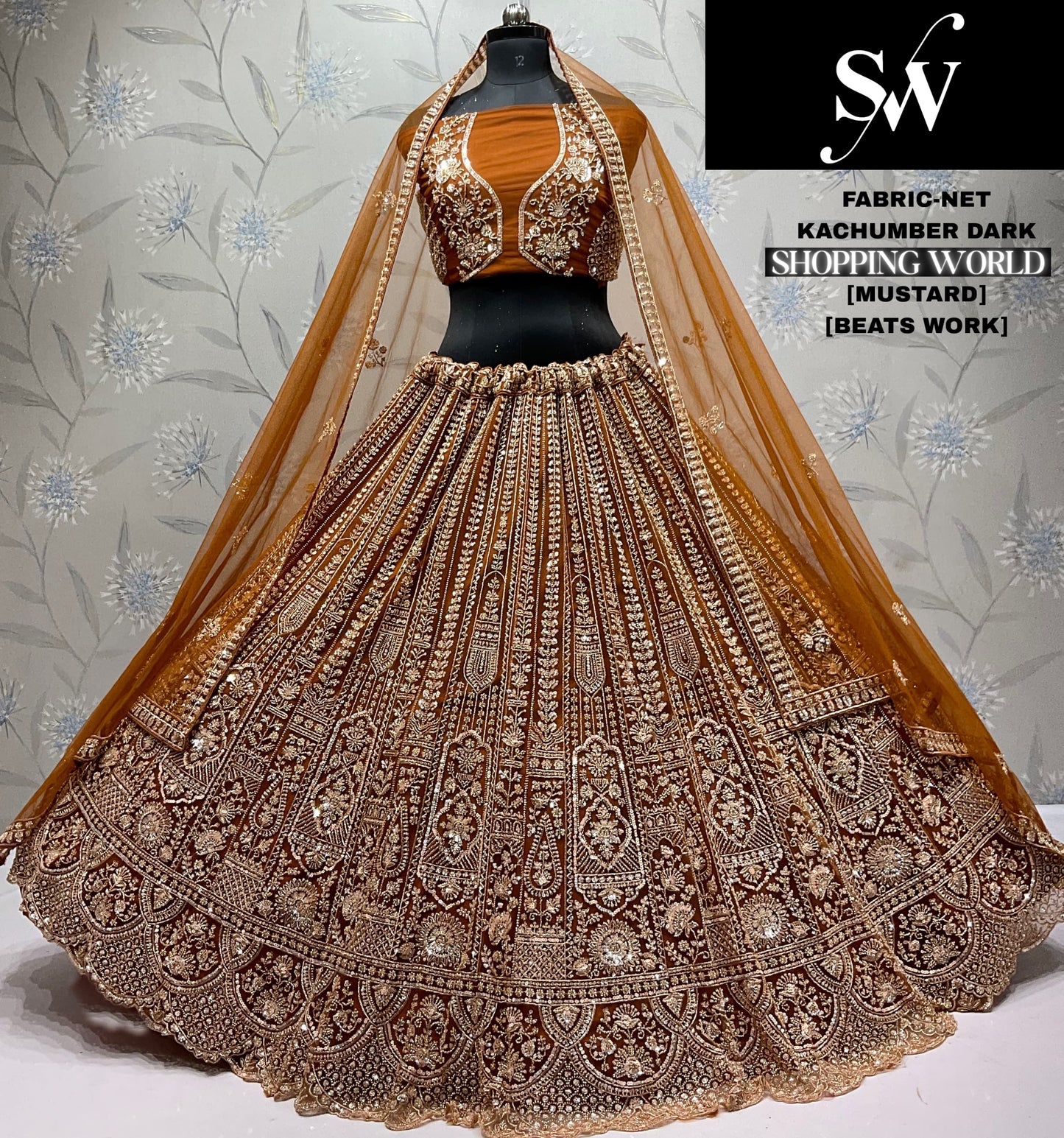 Pleasing wine Net Beats work Lehenga