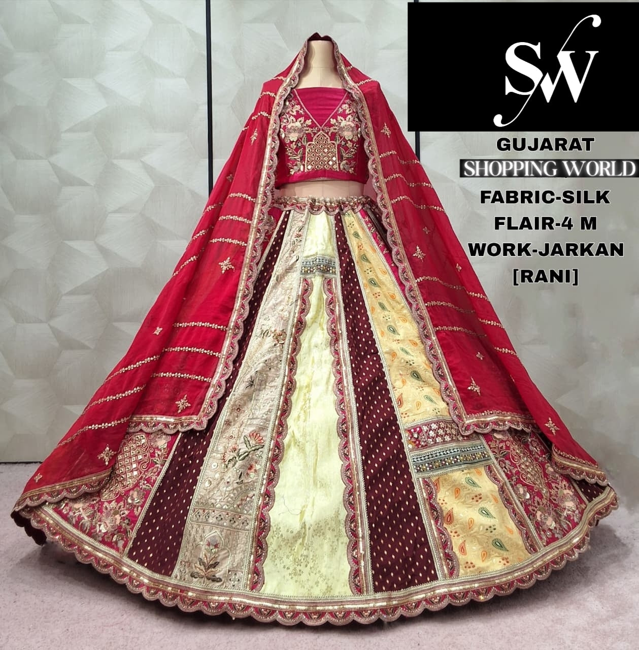 Engaging Rani pink Silk Lehenga