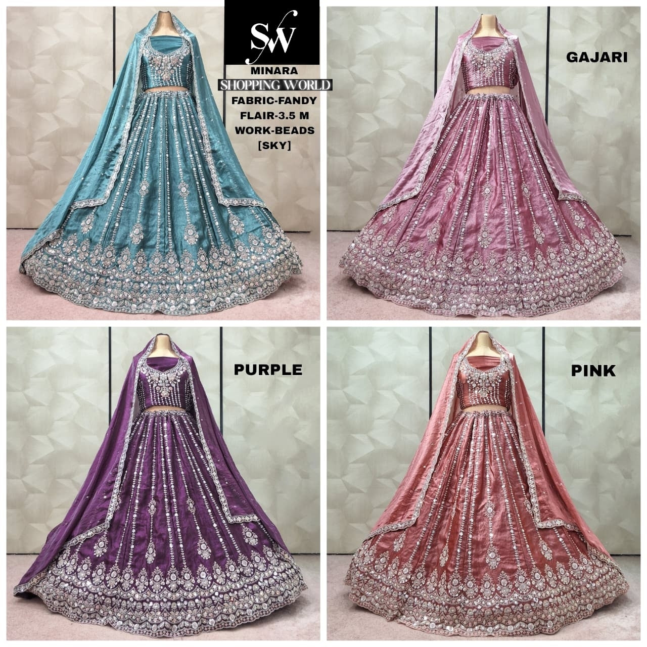 Something differentSky blue Gajri pink Purple Pink Fandy Lehenga