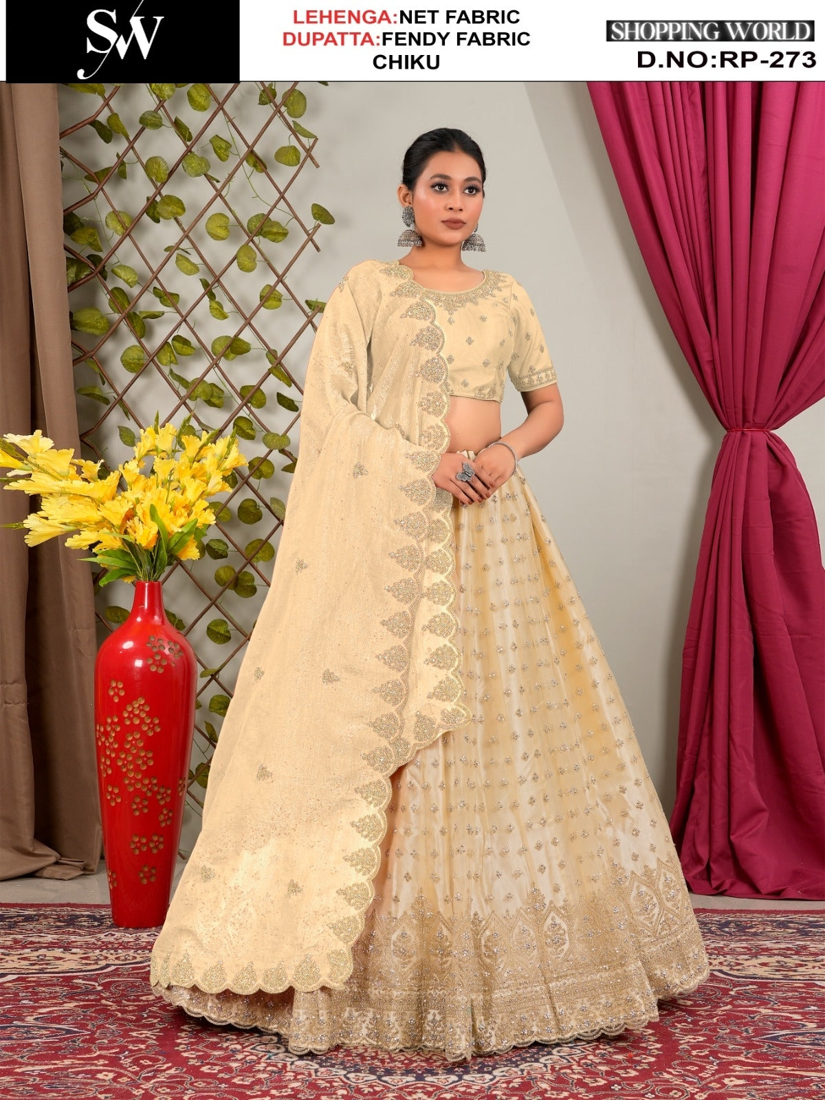 Designer Chiku golden Net Lehenga