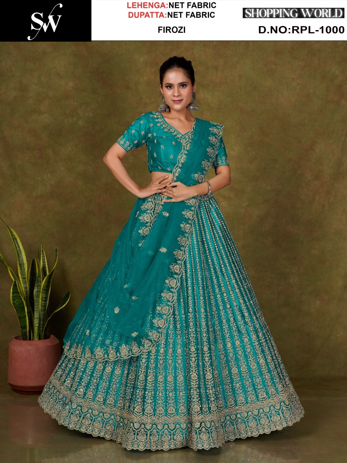 Lovely Firozi blue Net Lehenga