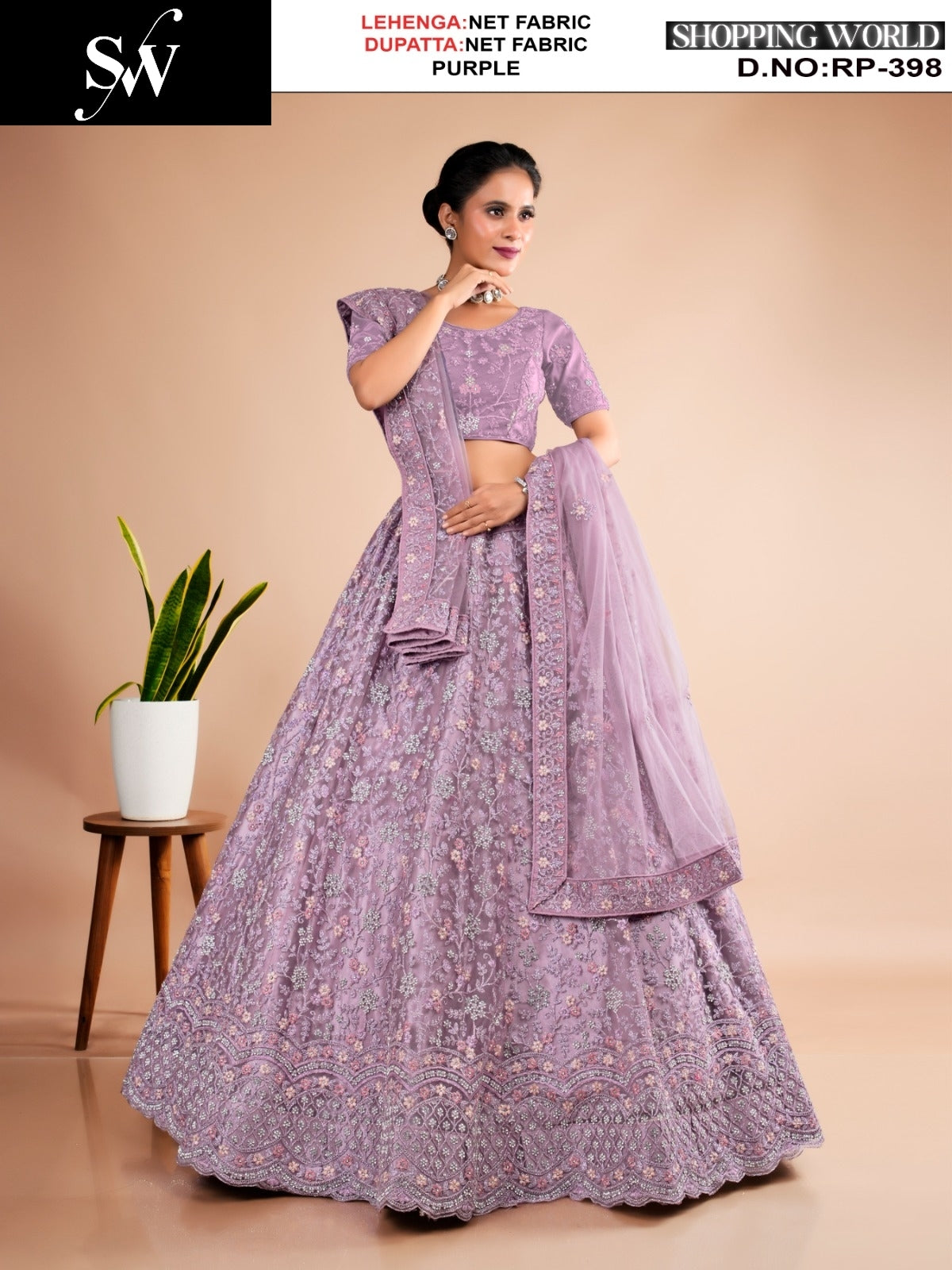 Amazing purple Net Lehenga
