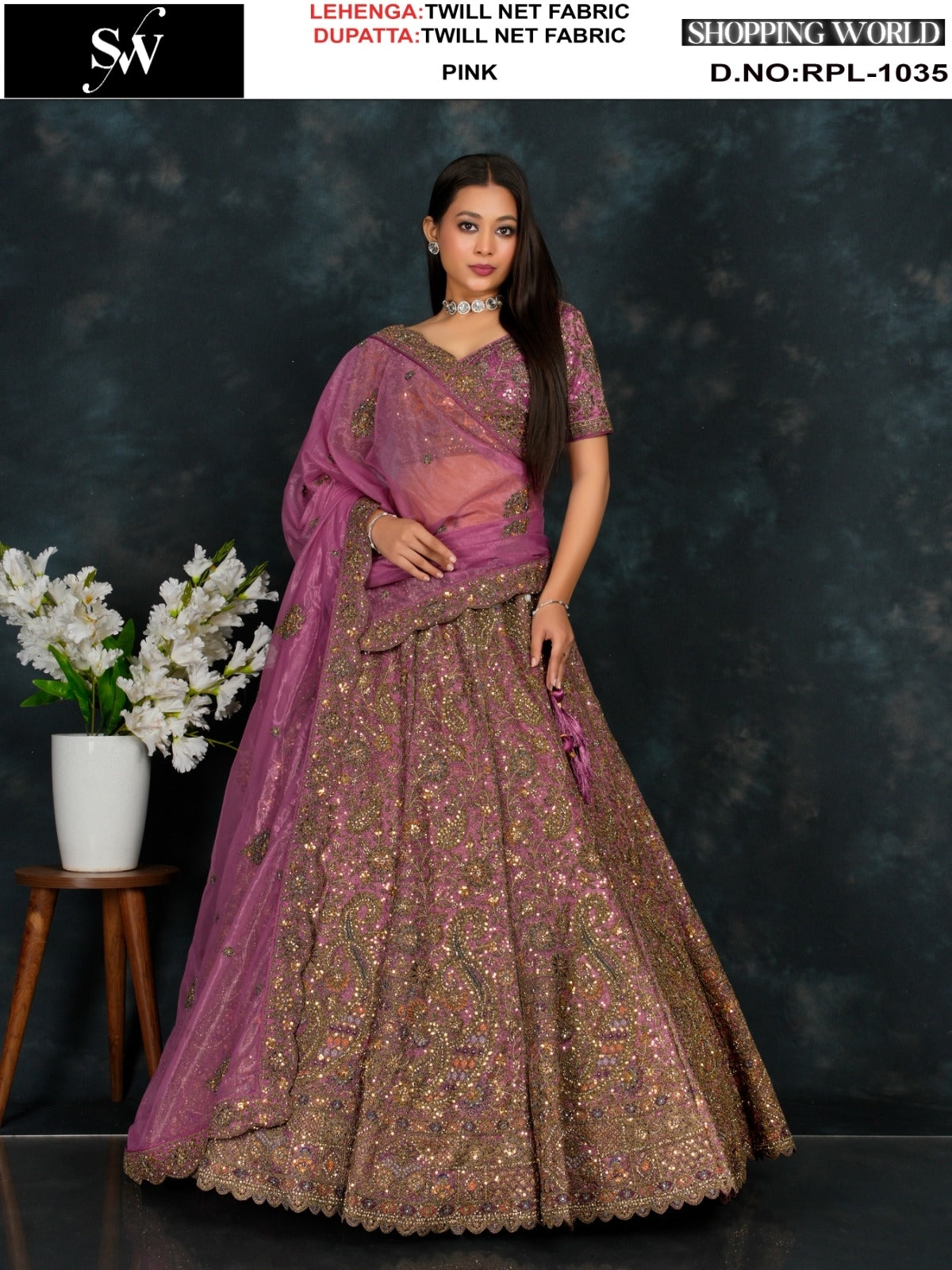 Fabulous pink Twill Net Lehenga