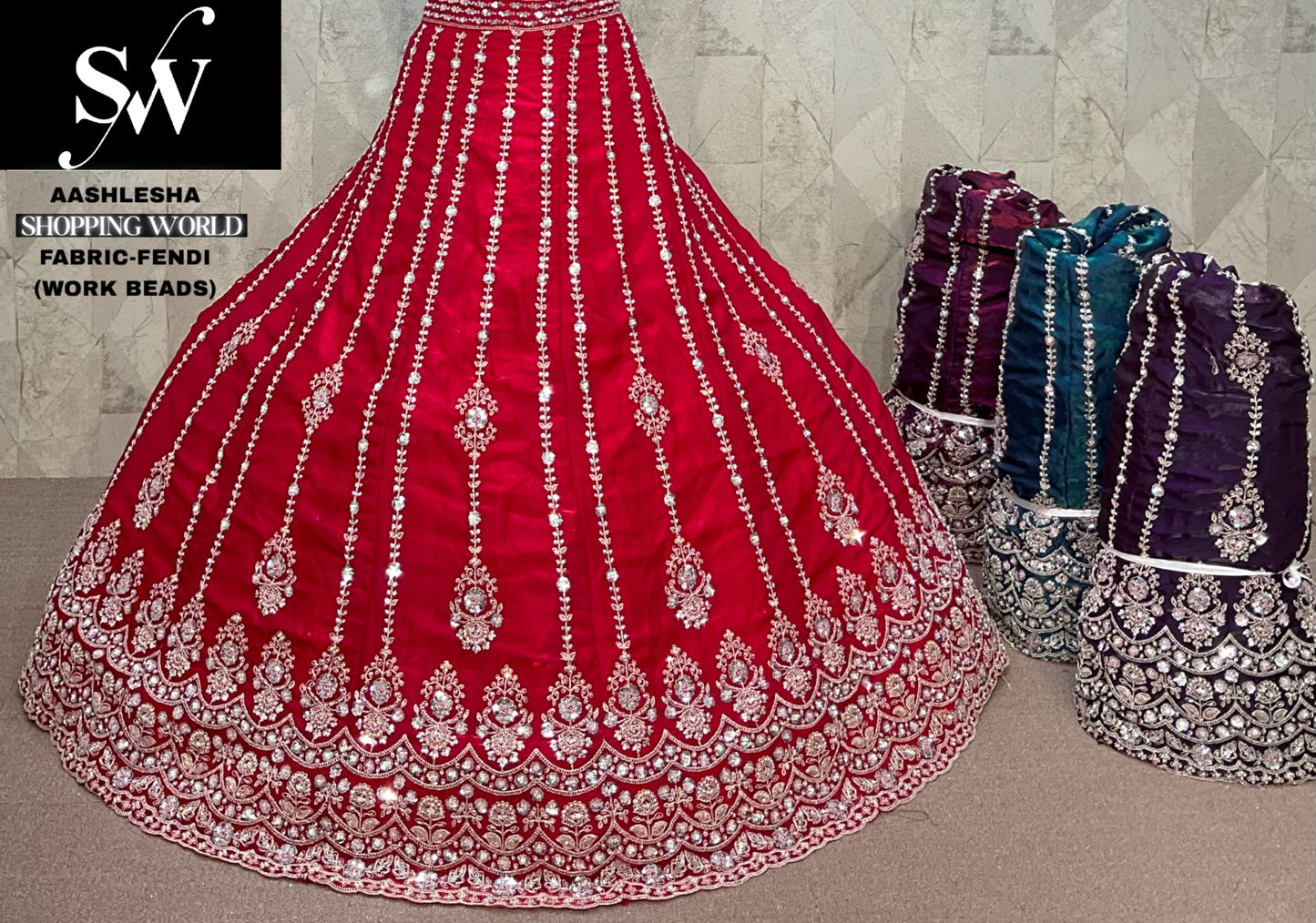 Gorgeous Rani pink bridal Double Dupatta Lehenga