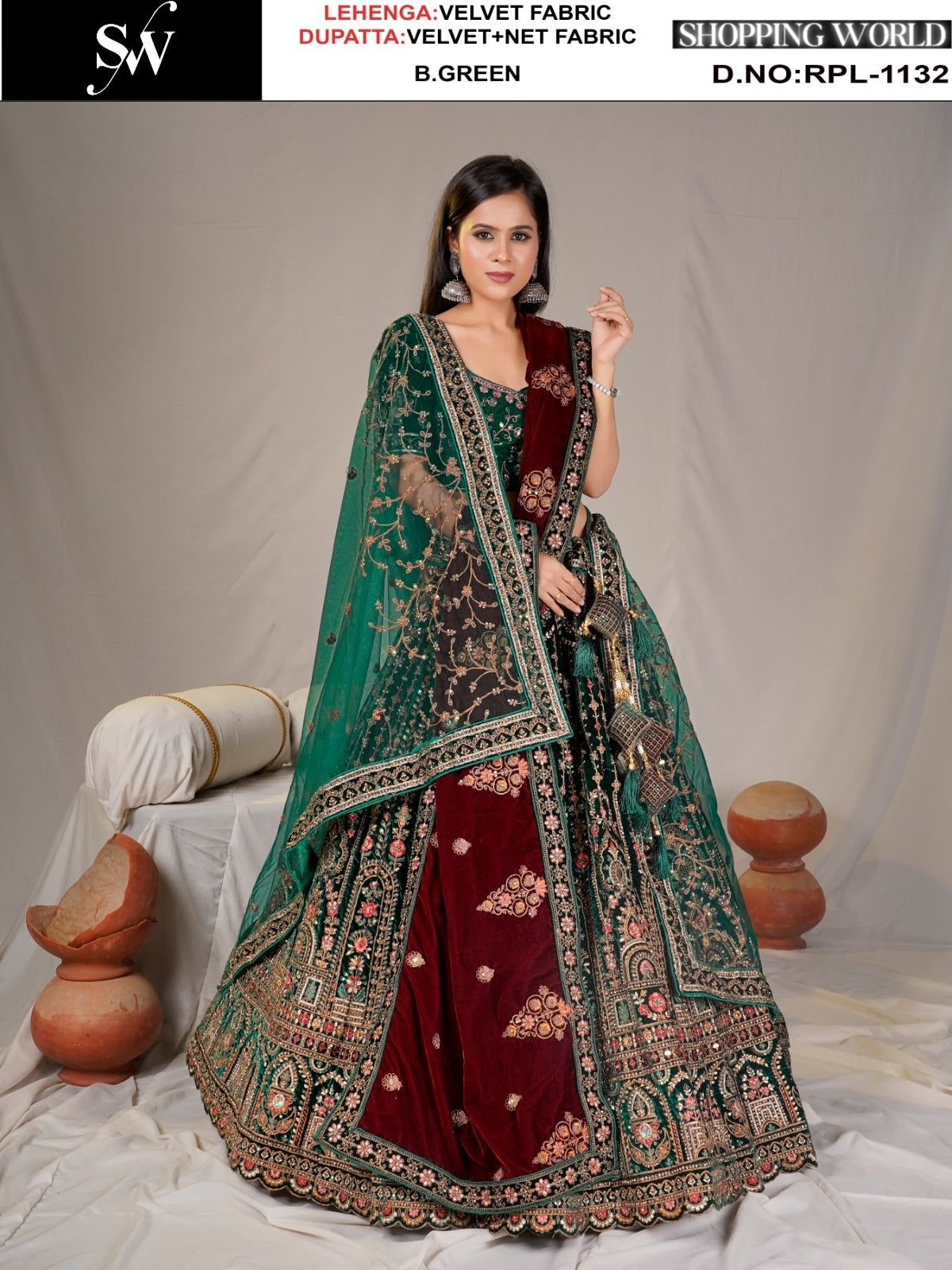 Majestic Rani pink Velvet Lehenga