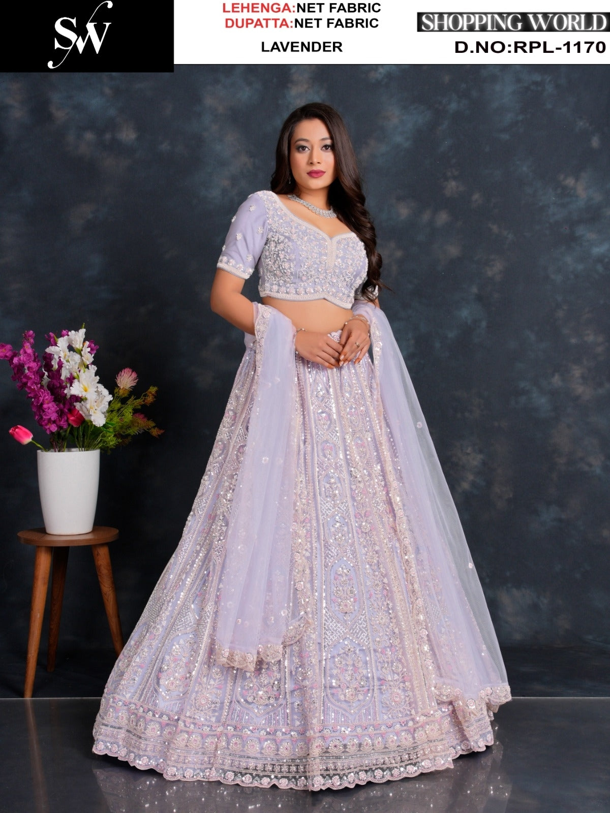 Good looking Purple Net Lehenga
