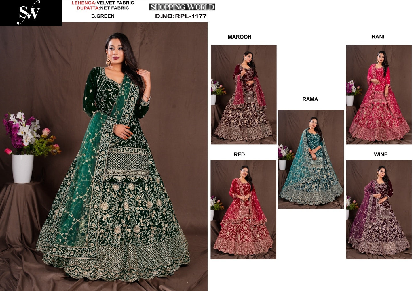 Awesome green maroon red Rama green Wine Rani pink Velvet peplum dress Farshi Gharara Long Dress Lehenga muslim special Dress