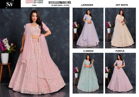 Good looking Purple Net Lehenga