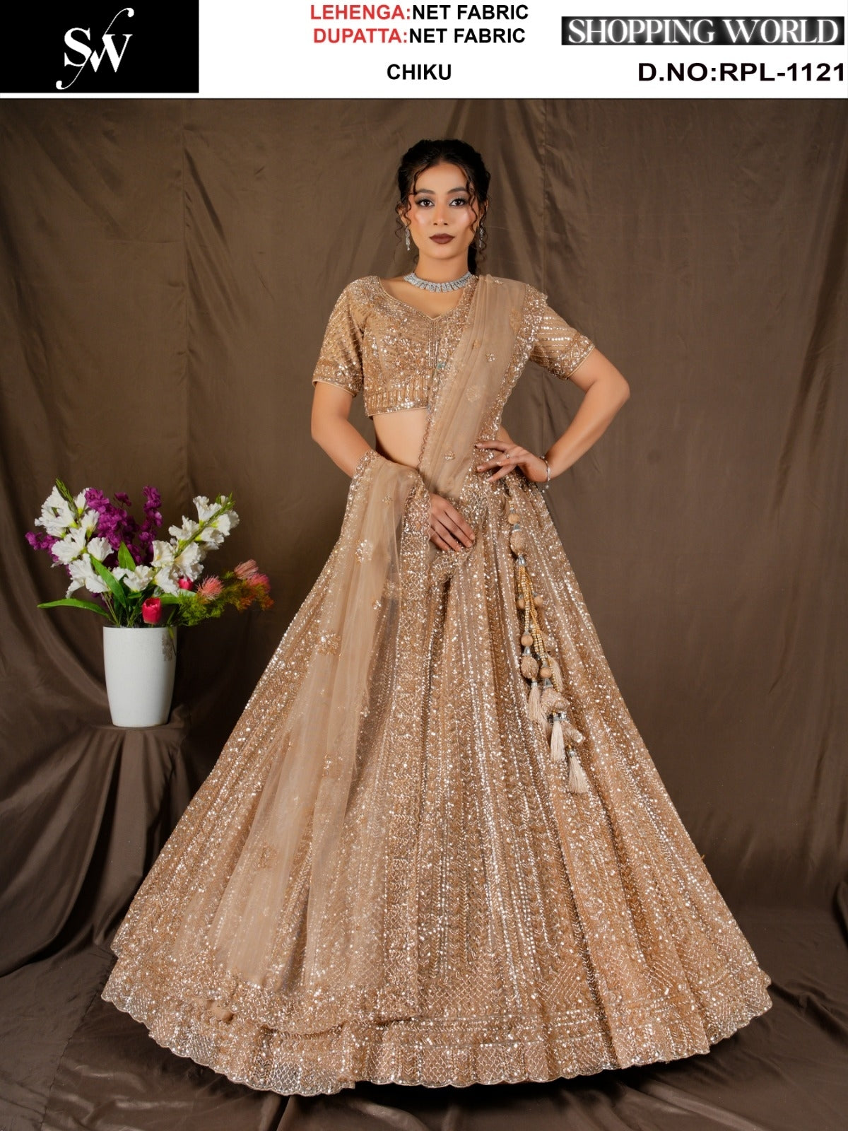 Engaging Mehendi Mustard yellow Net Lehenga