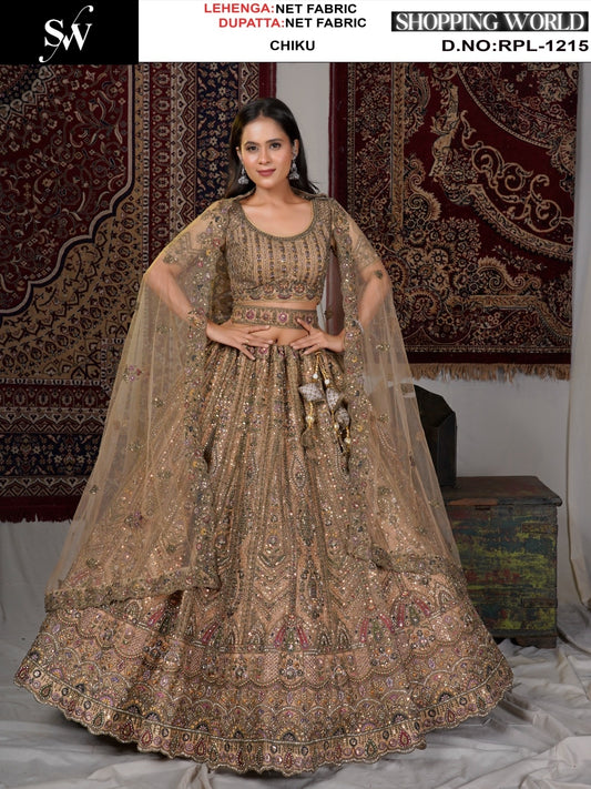 Something different Maroon Net Lehenga