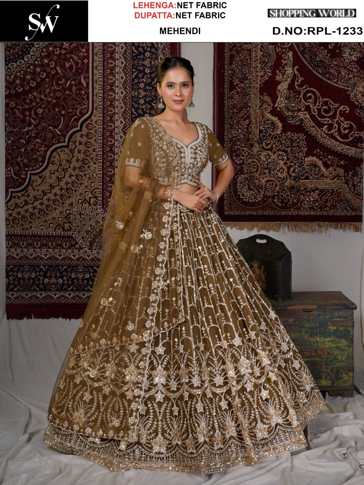 Stunning Dark purple Net Lehenga