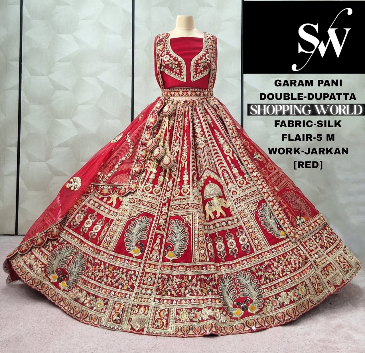 Delightful Rani pink peacock Silk Bridal Lehenga