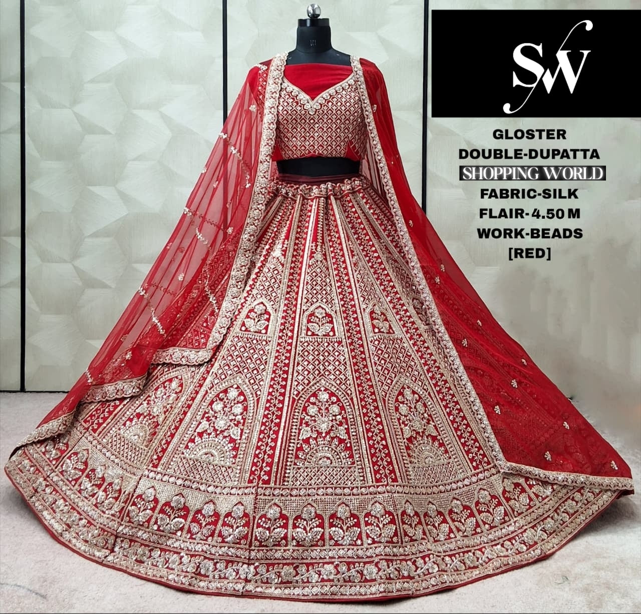 Astonishing Rani pink Silk Double Dupatta Bridal Lehenga