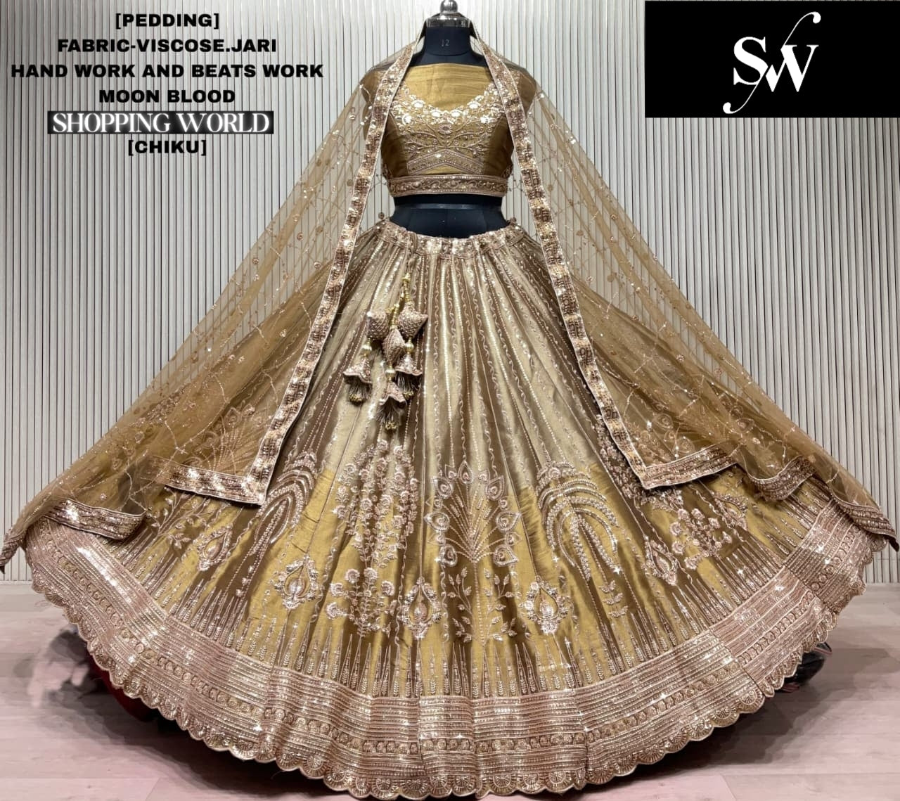 Pretty Rust golden Viscose Jari lehenga