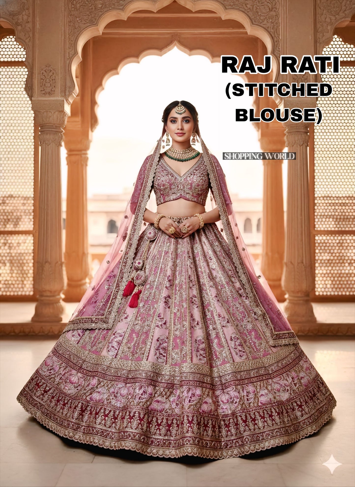 Amazing Rani Pink Position print lehenga