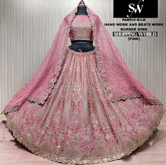 White Silk Lehenga