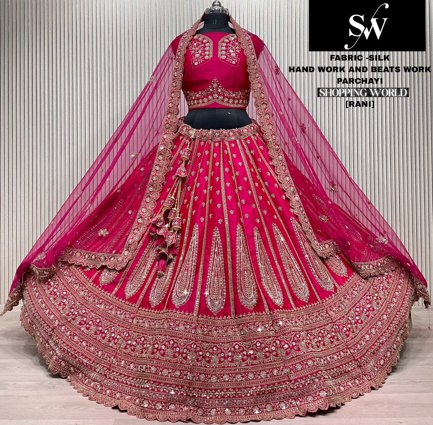 Red Silk bridal lehenga