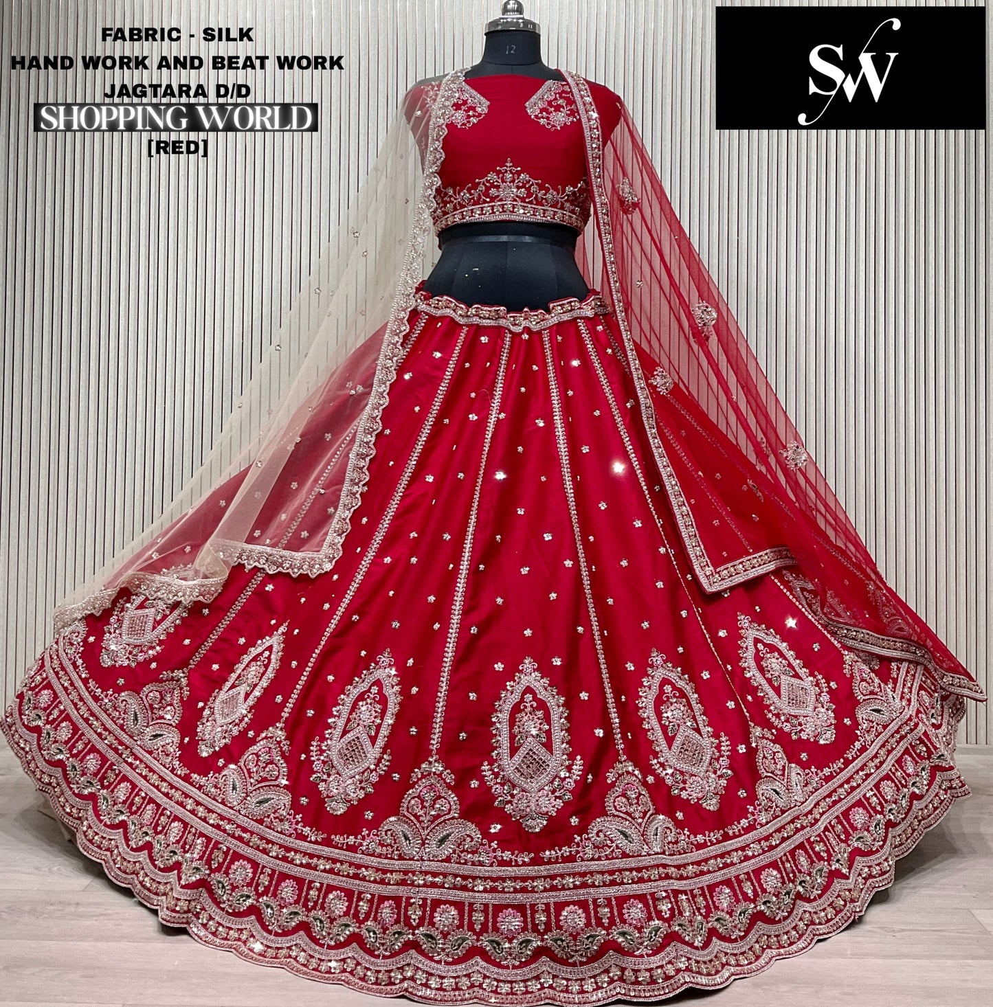 Rani pink Silk Bridal lehenga