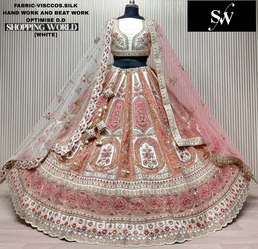 Pink Peacock Silk Bridal lehenga