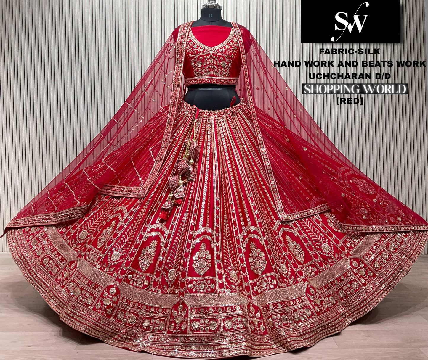 Red Silk bridal lehenga