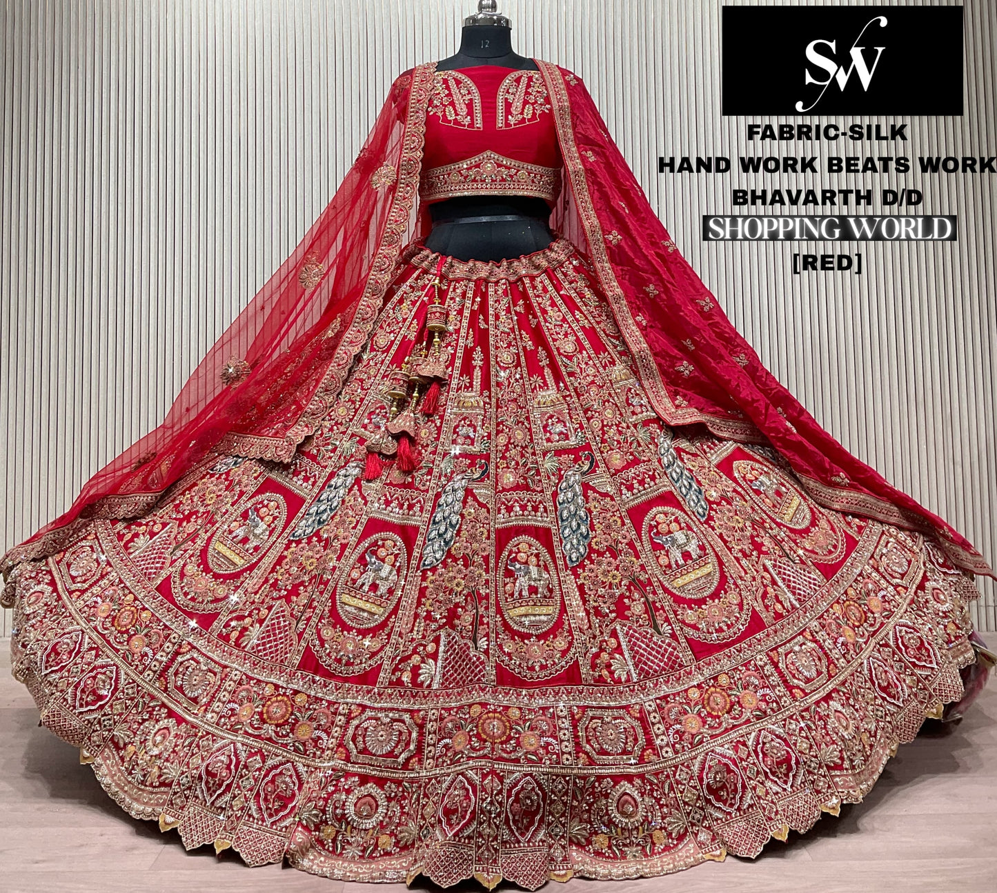 Red Silk bridal lehenga