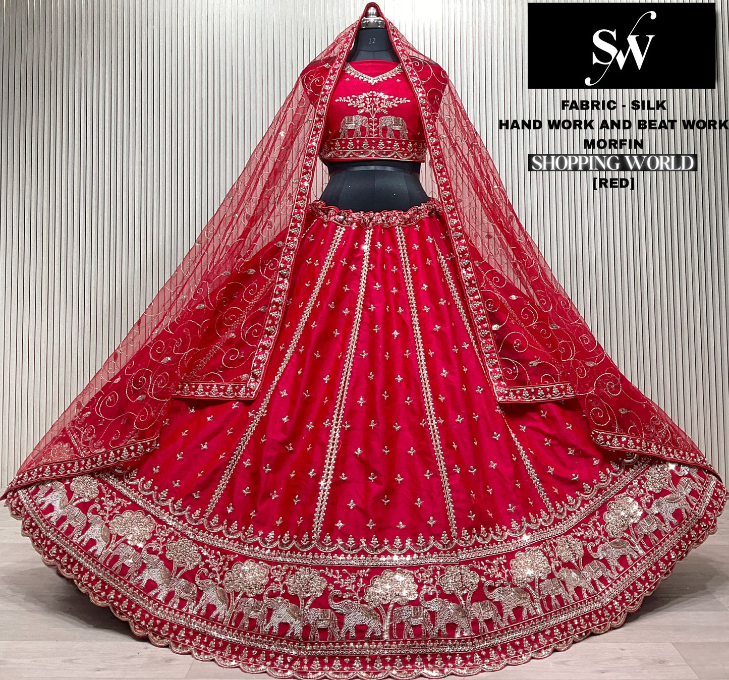Red Silk bridal lehenga