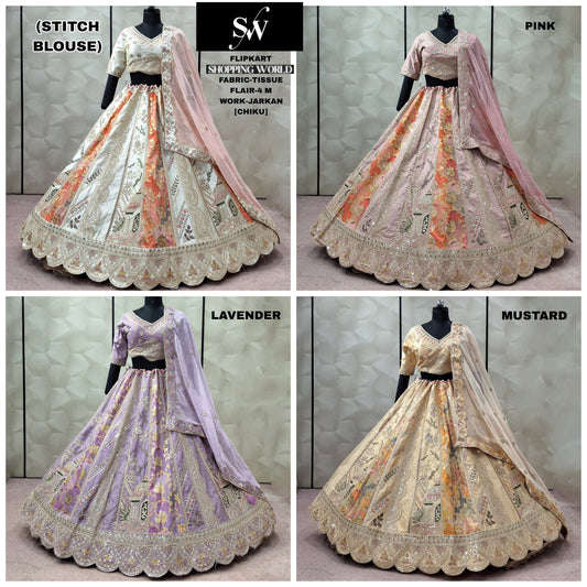 Mustard Lavender Pink Chiku golden crop top Lehenga