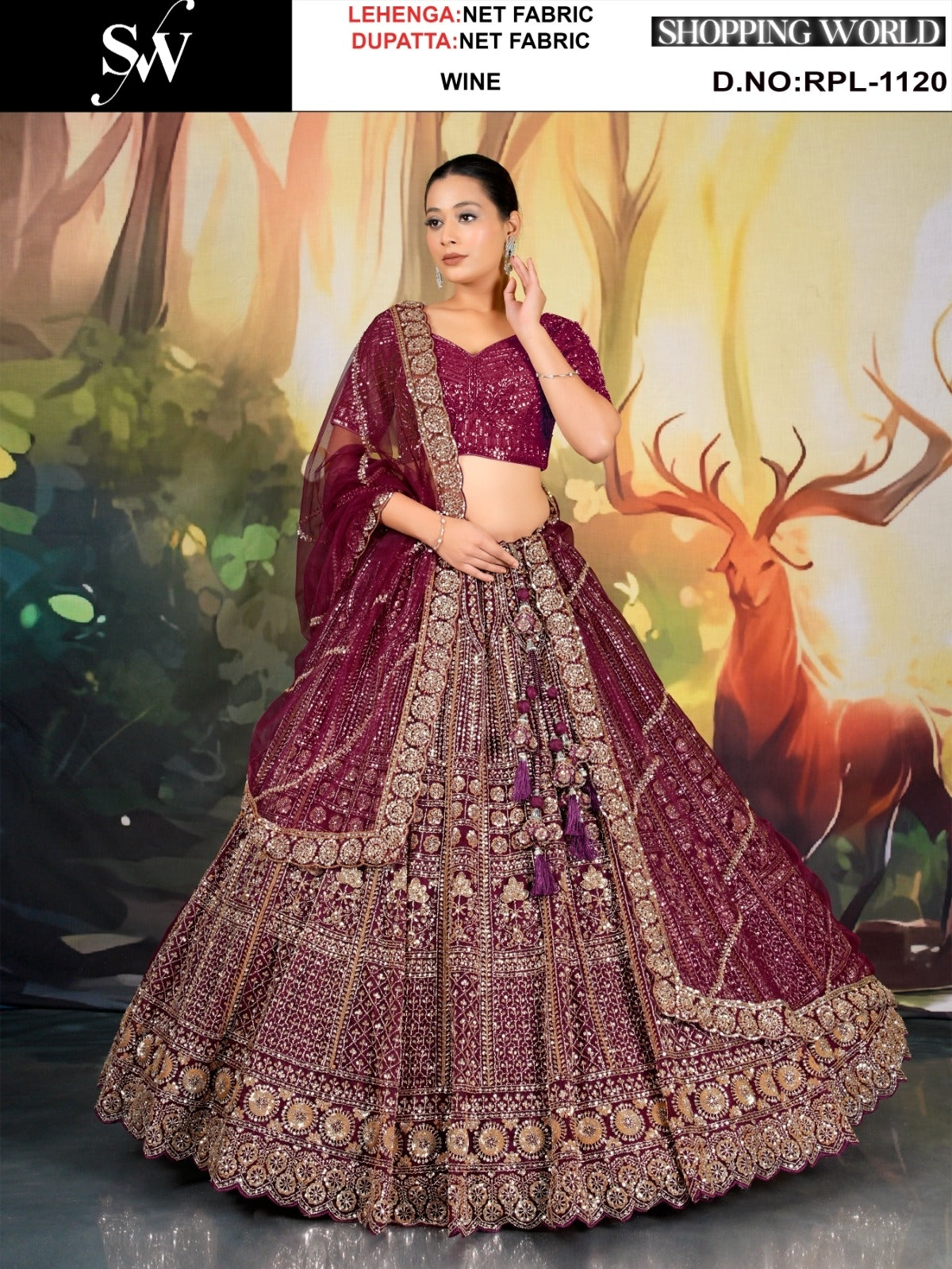 Mehendi Green Net Lehenga - Shopping World