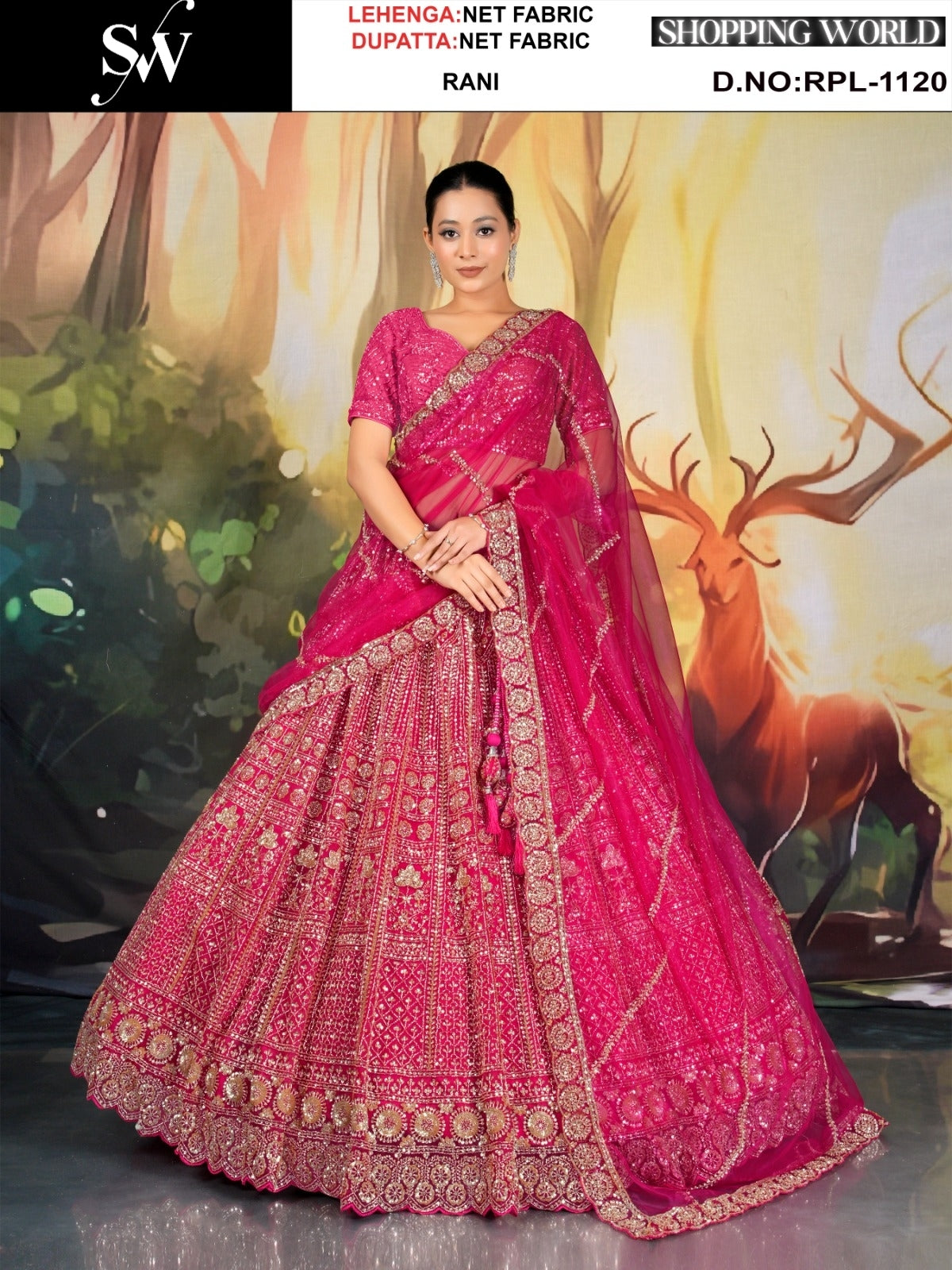 Mehendi Green Net Lehenga - Shopping World