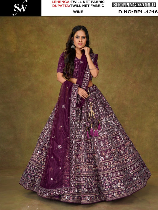 Sea green Twill Net Lehenga - Shopping World