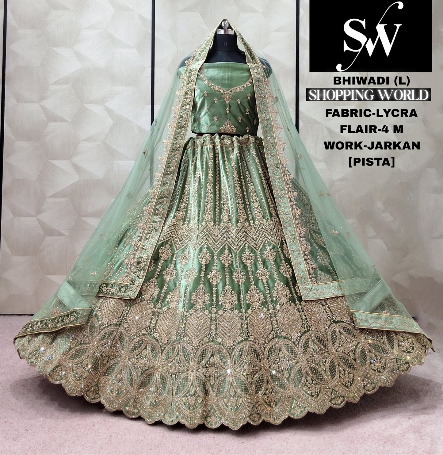 Pink Lycra jarkan Lehenga - Shopping World