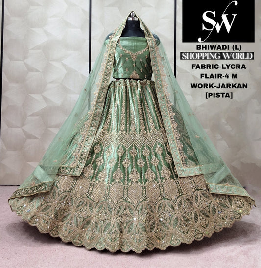 Pink Lycra jarkan Lehenga - Shopping World